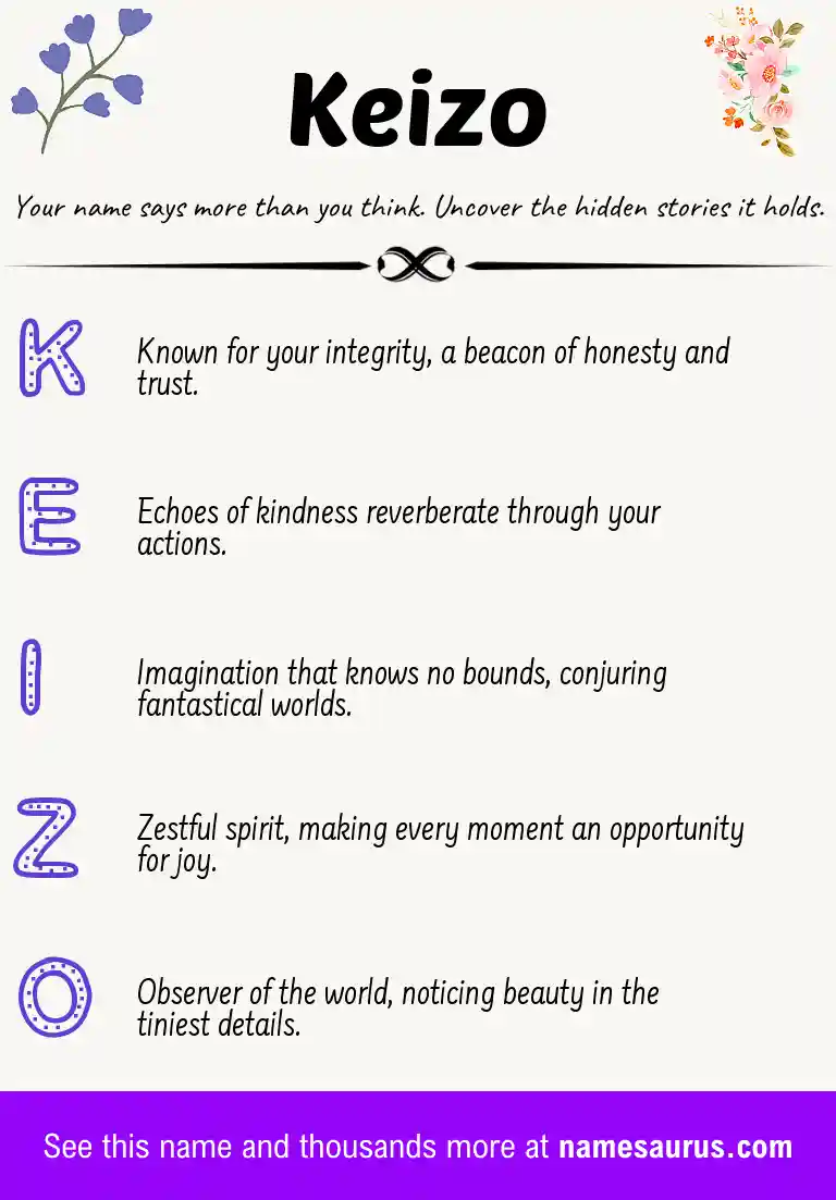 Acrostic poem about Keizo.