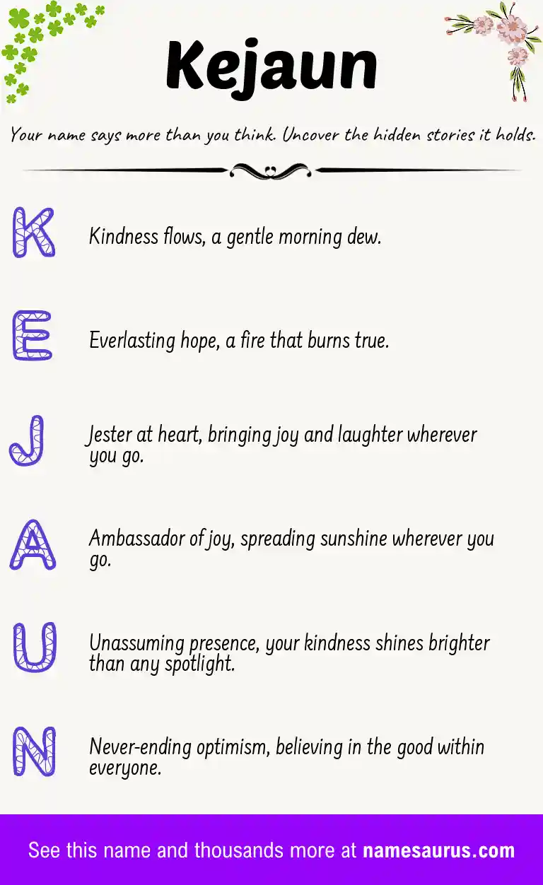 Acrostic poem about Kejaun.