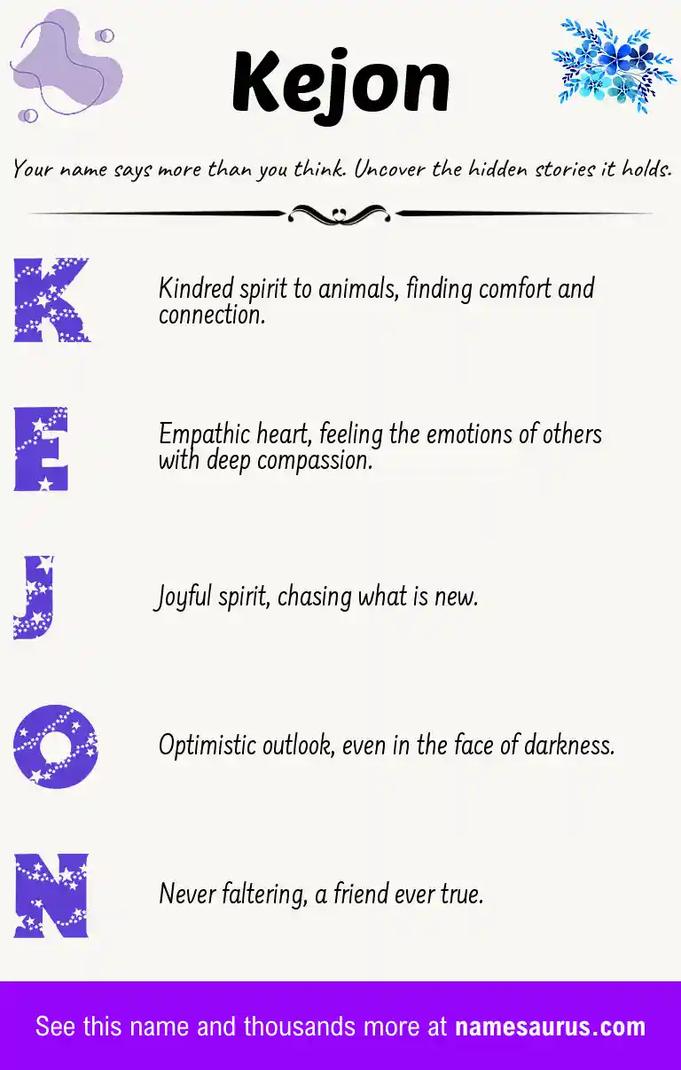 Acrostic poem about Kejon.
