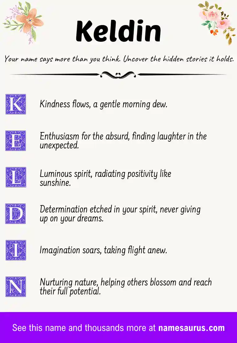 Acrostic poem about Keldin.