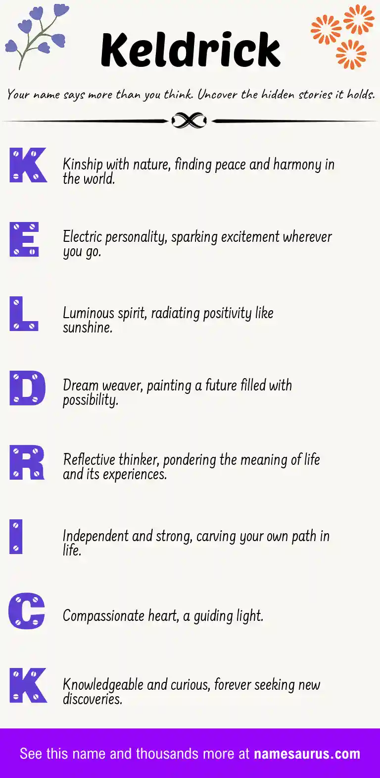 Acrostic poem about Keldrick.