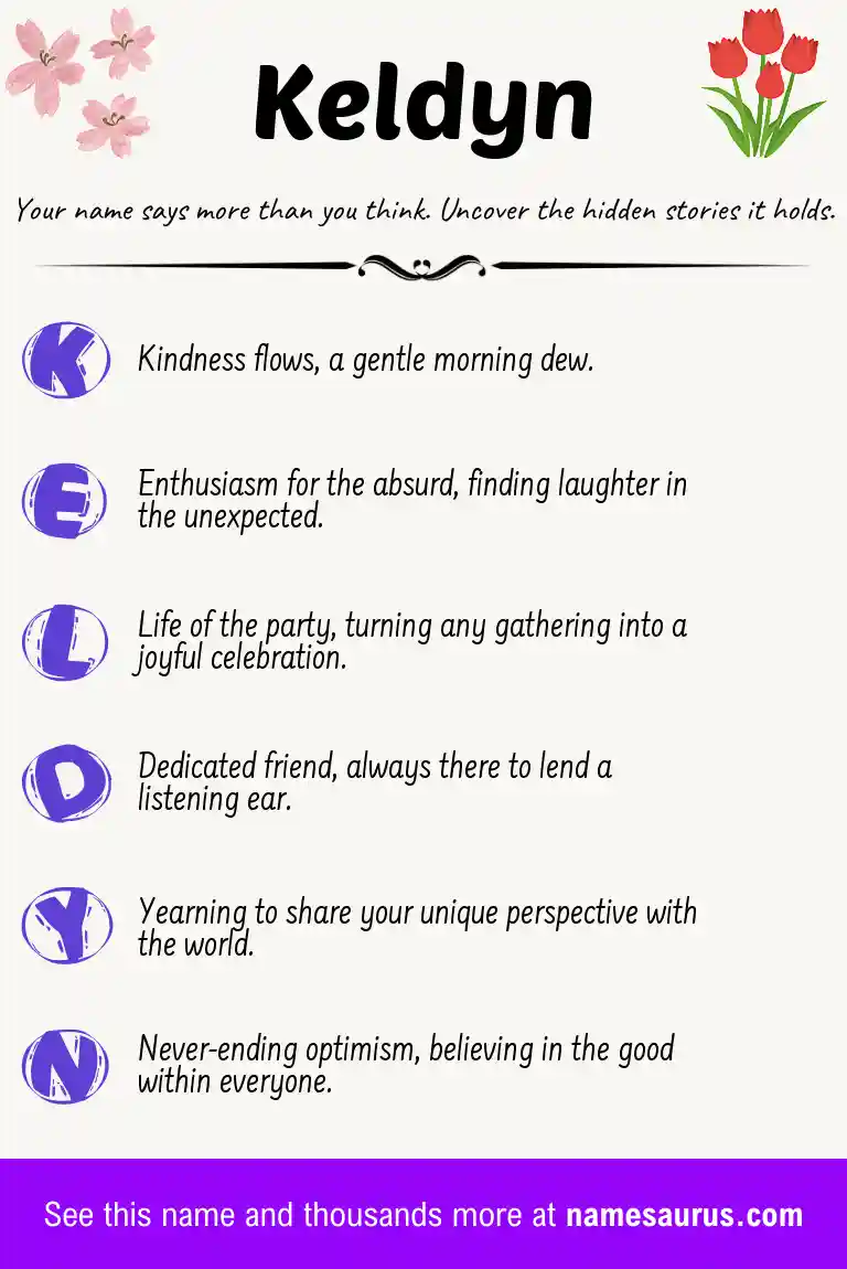 Acrostic poem about Keldyn.