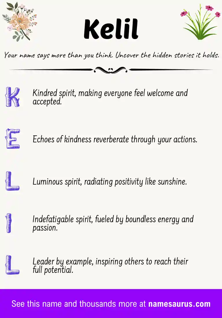 Acrostic poem about Kelil.