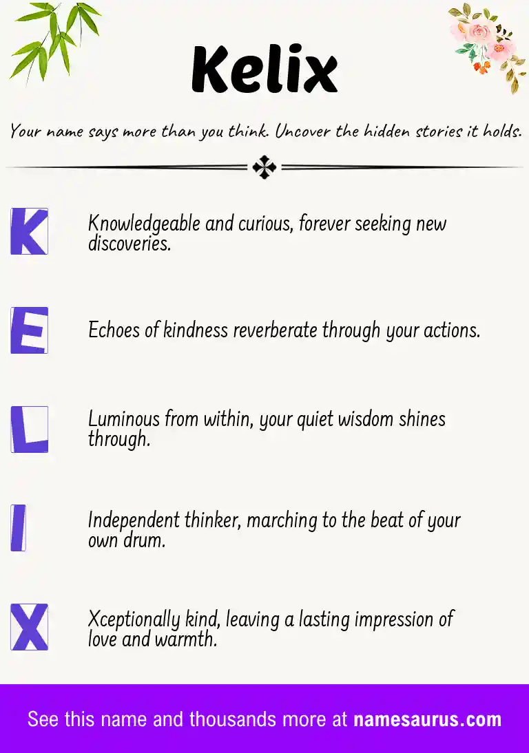 Acrostic poem about Kelix.
