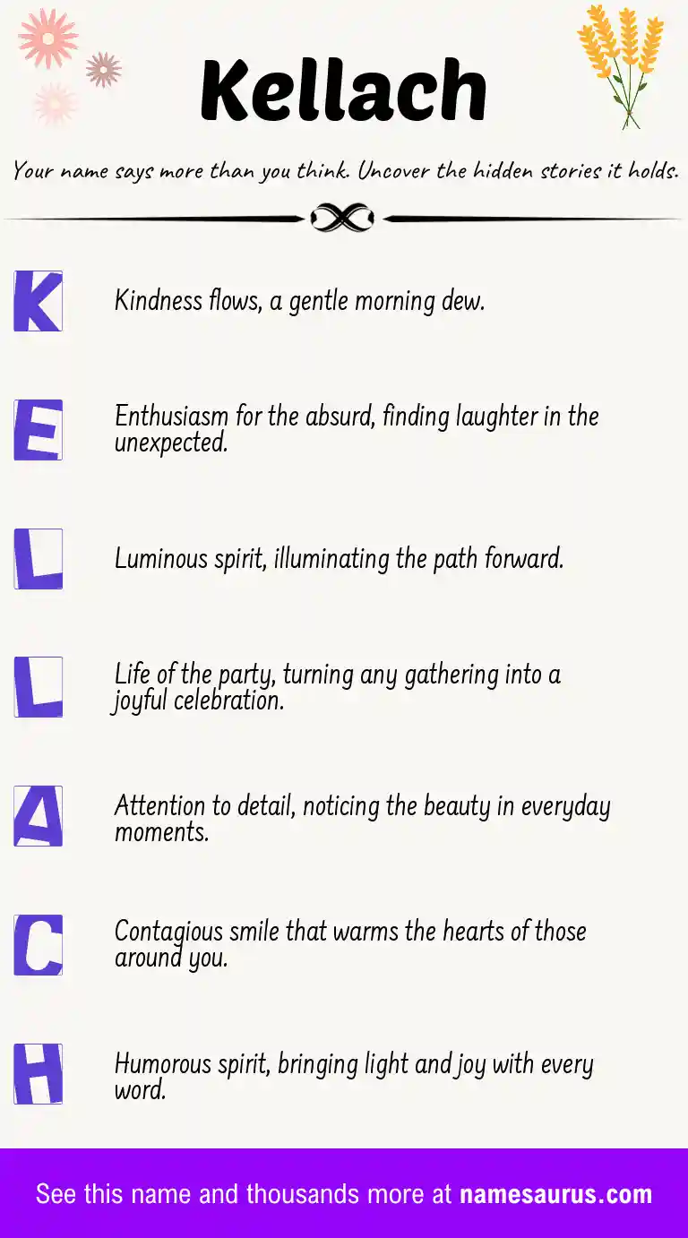 Acrostic poem about Kellach.