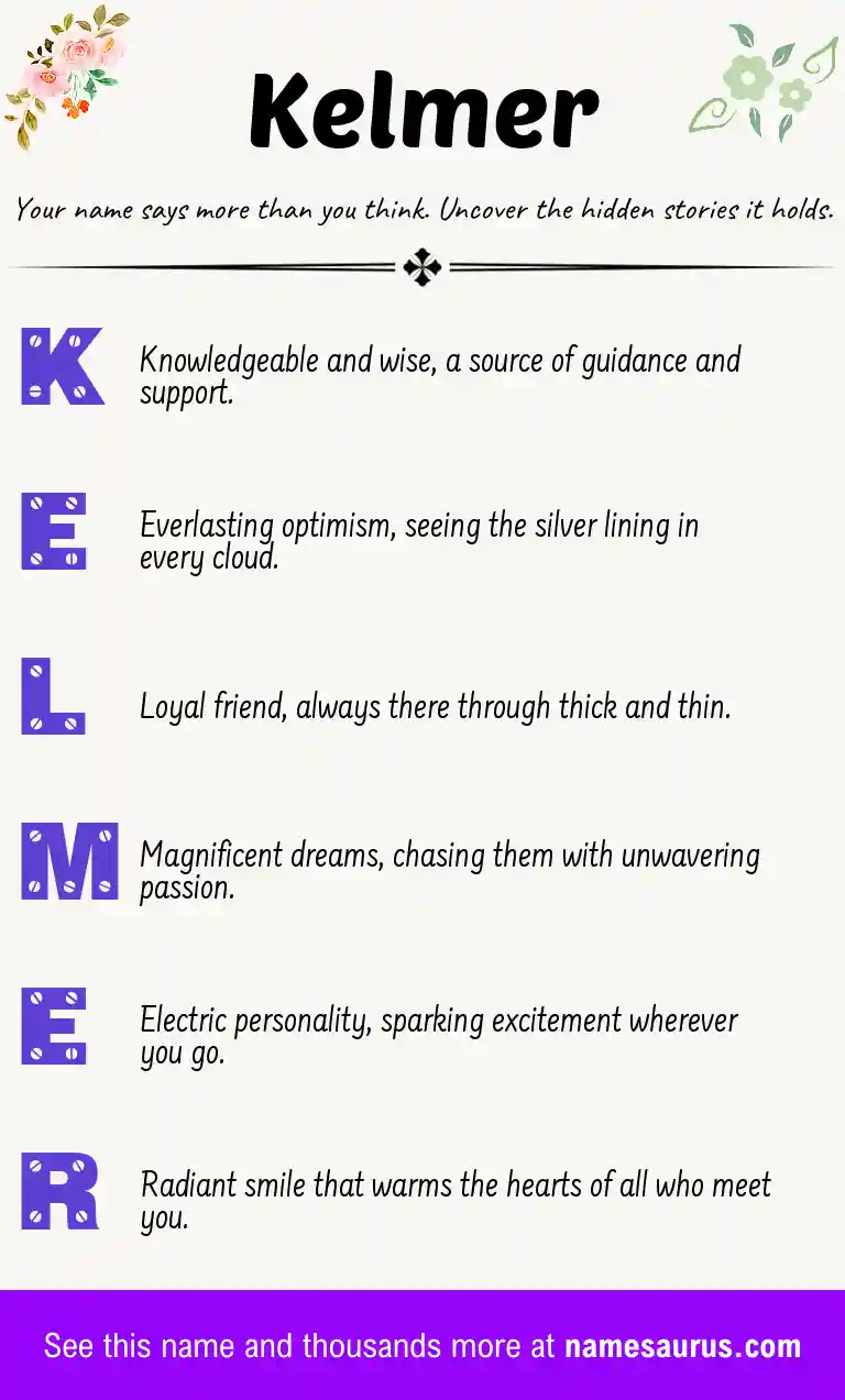 Acrostic poem about Kelmer.