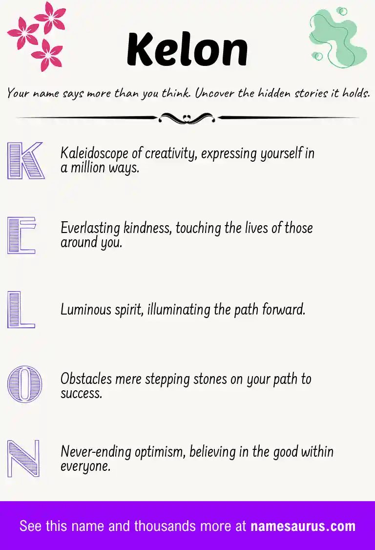 Acrostic poem about Kelon.