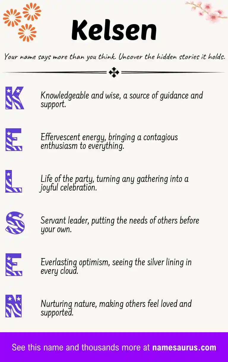 Acrostic poem about Kelsen.