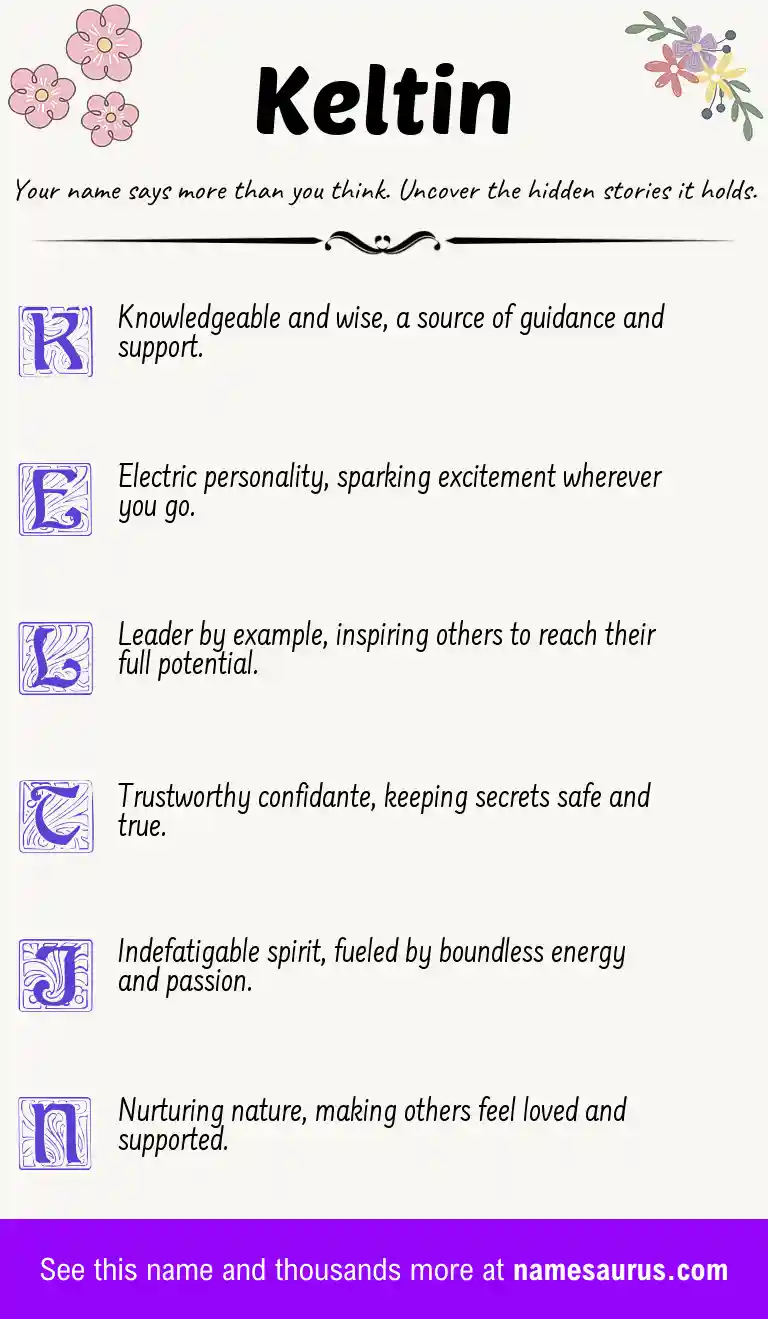 Acrostic poem about Keltin.
