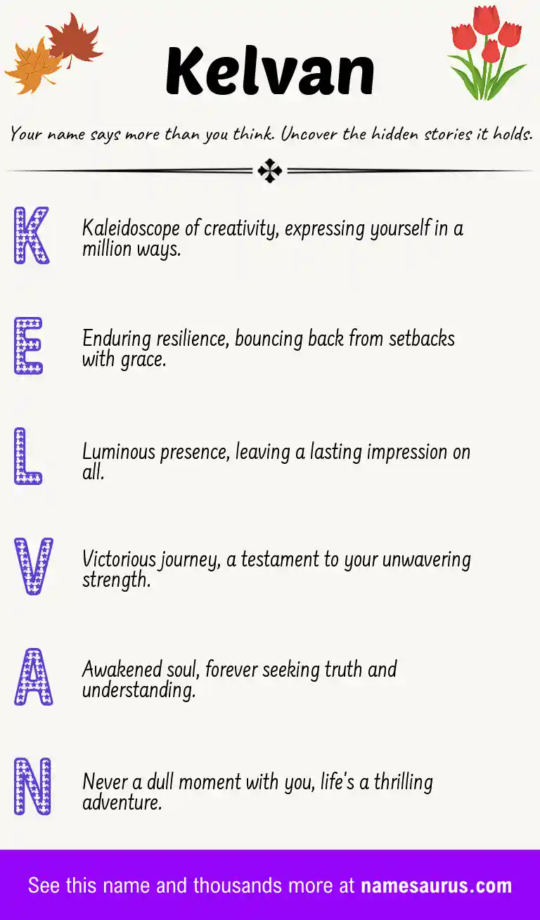 Acrostic poem about Kelvan.