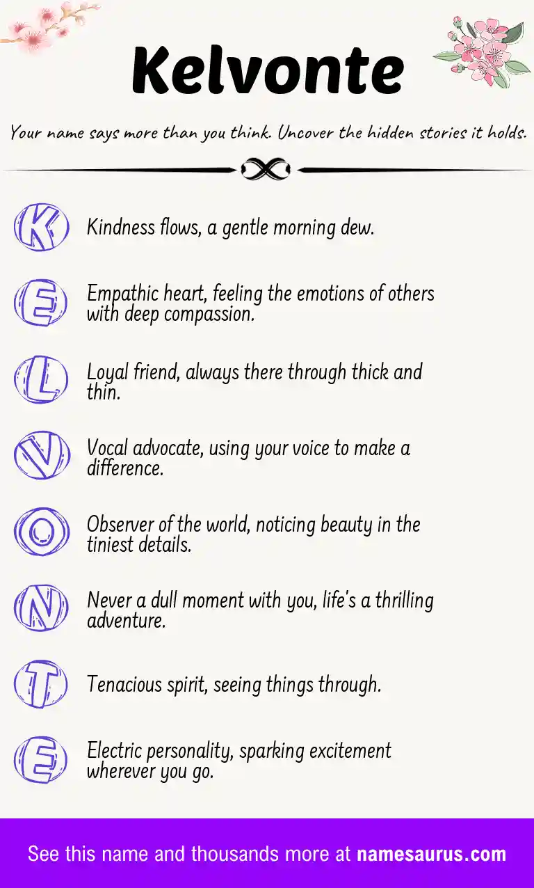 Acrostic poem about Kelvonte.