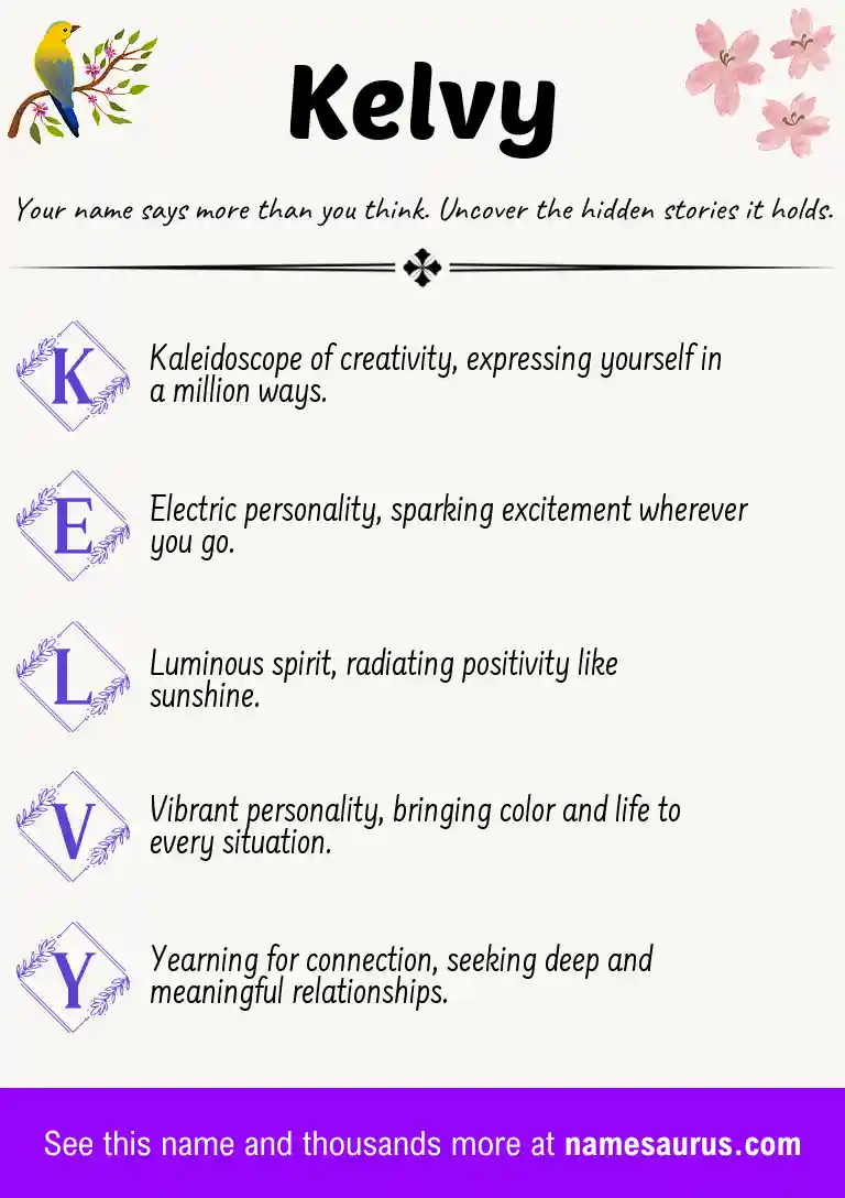 Acrostic poem about Kelvy.