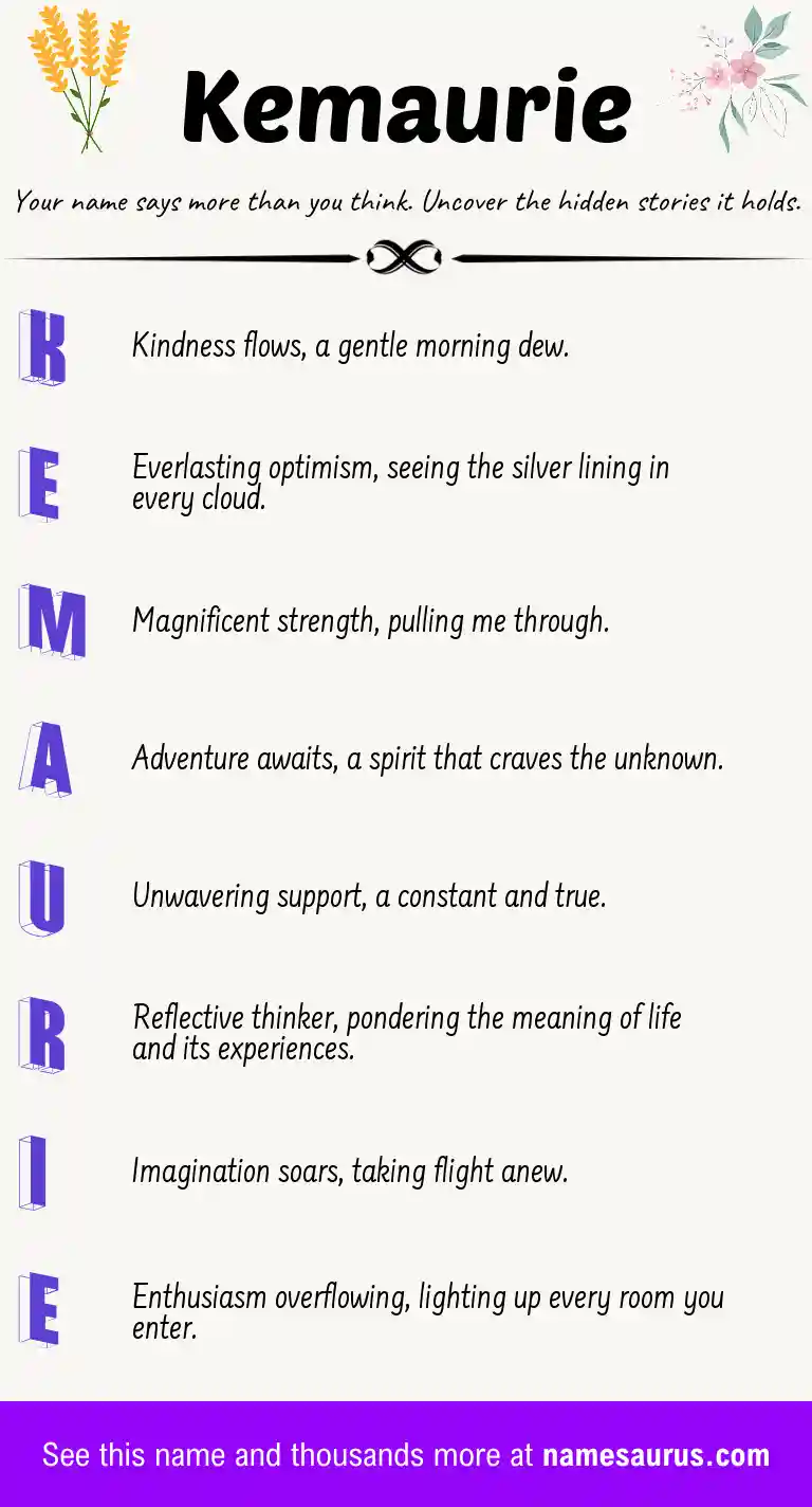 Acrostic poem about Kemaurie.
