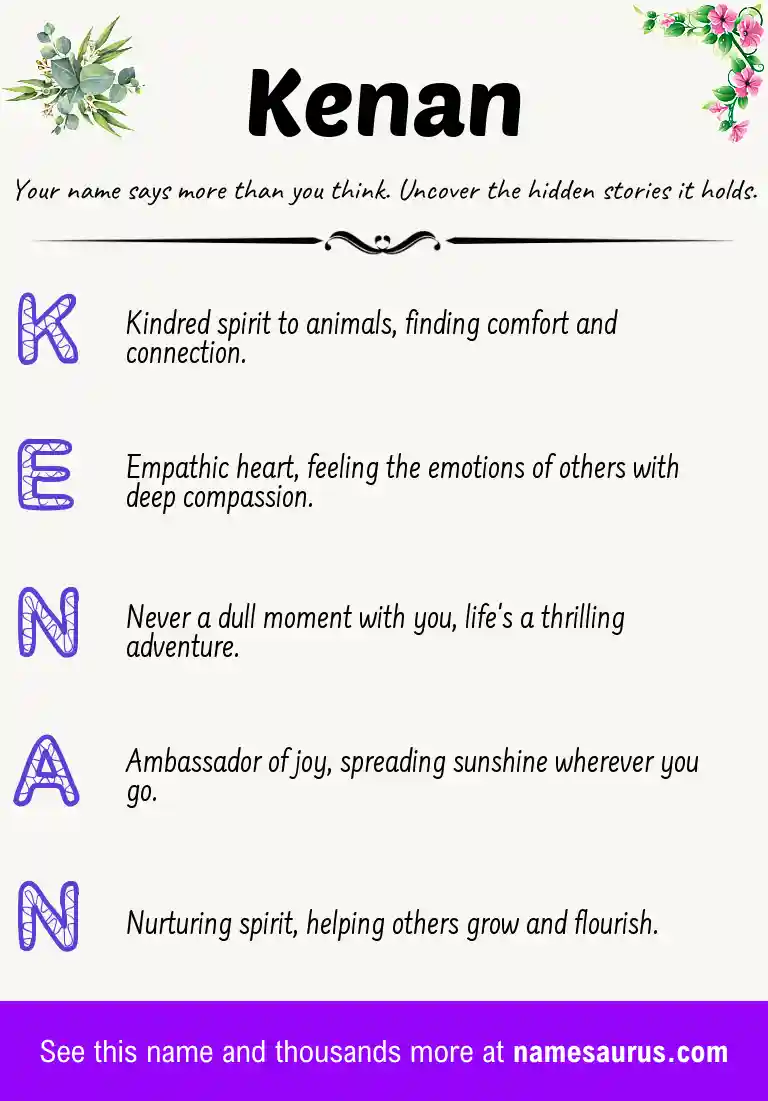 Acrostic poem about Kenan.