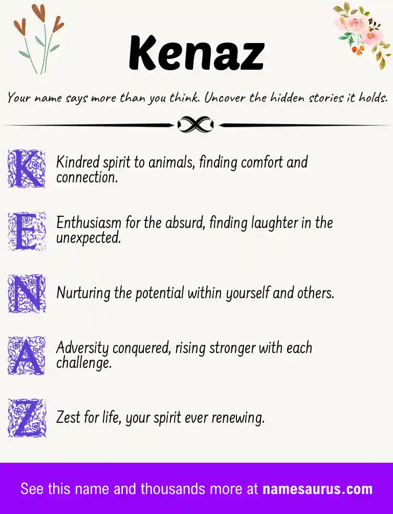 Acrostic poem about Kenaz.