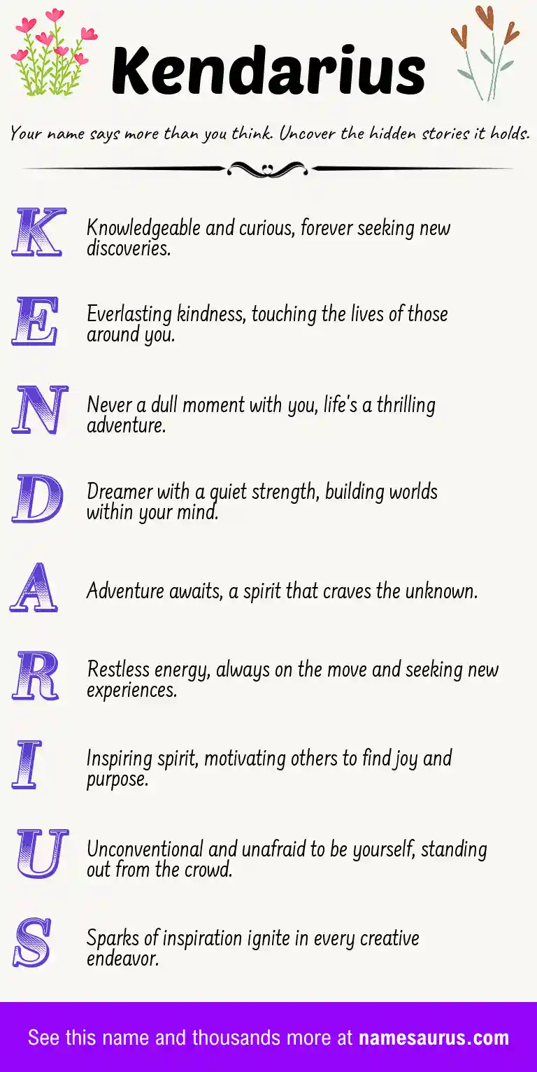 Acrostic poem about Kendarius.