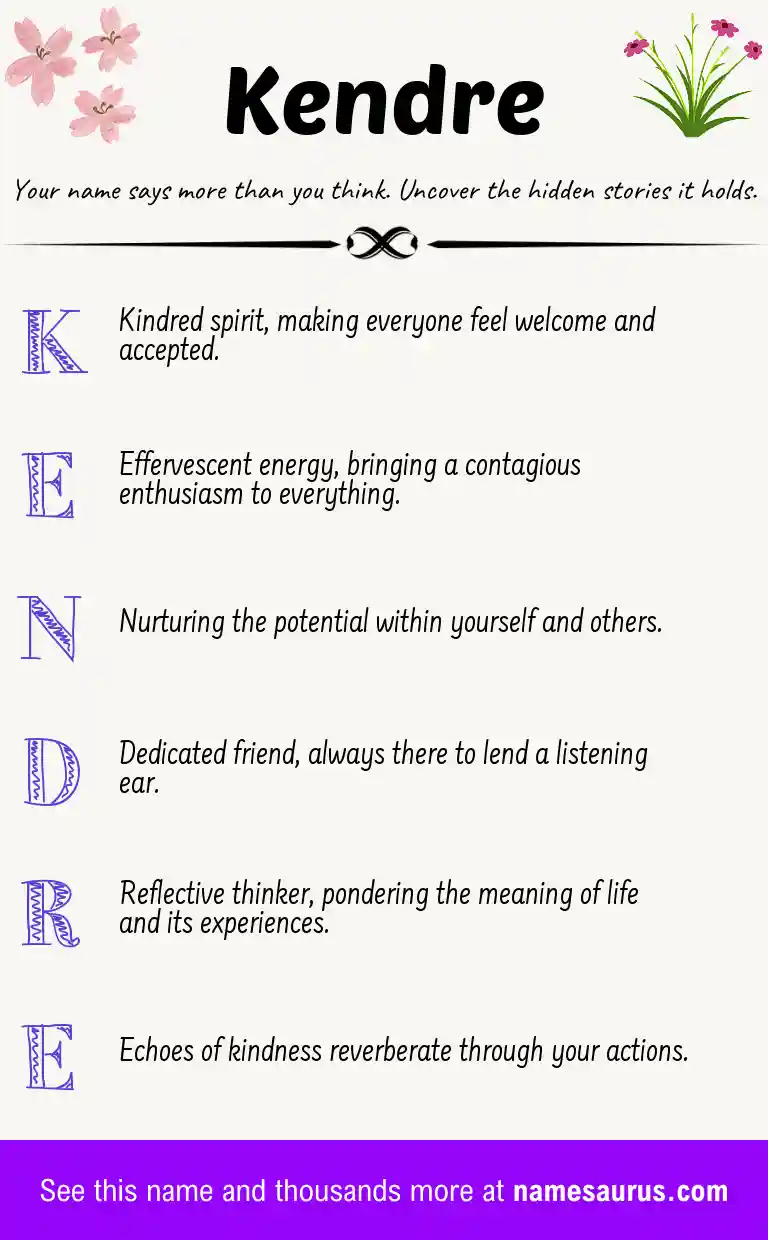 Acrostic poem about Kendre.