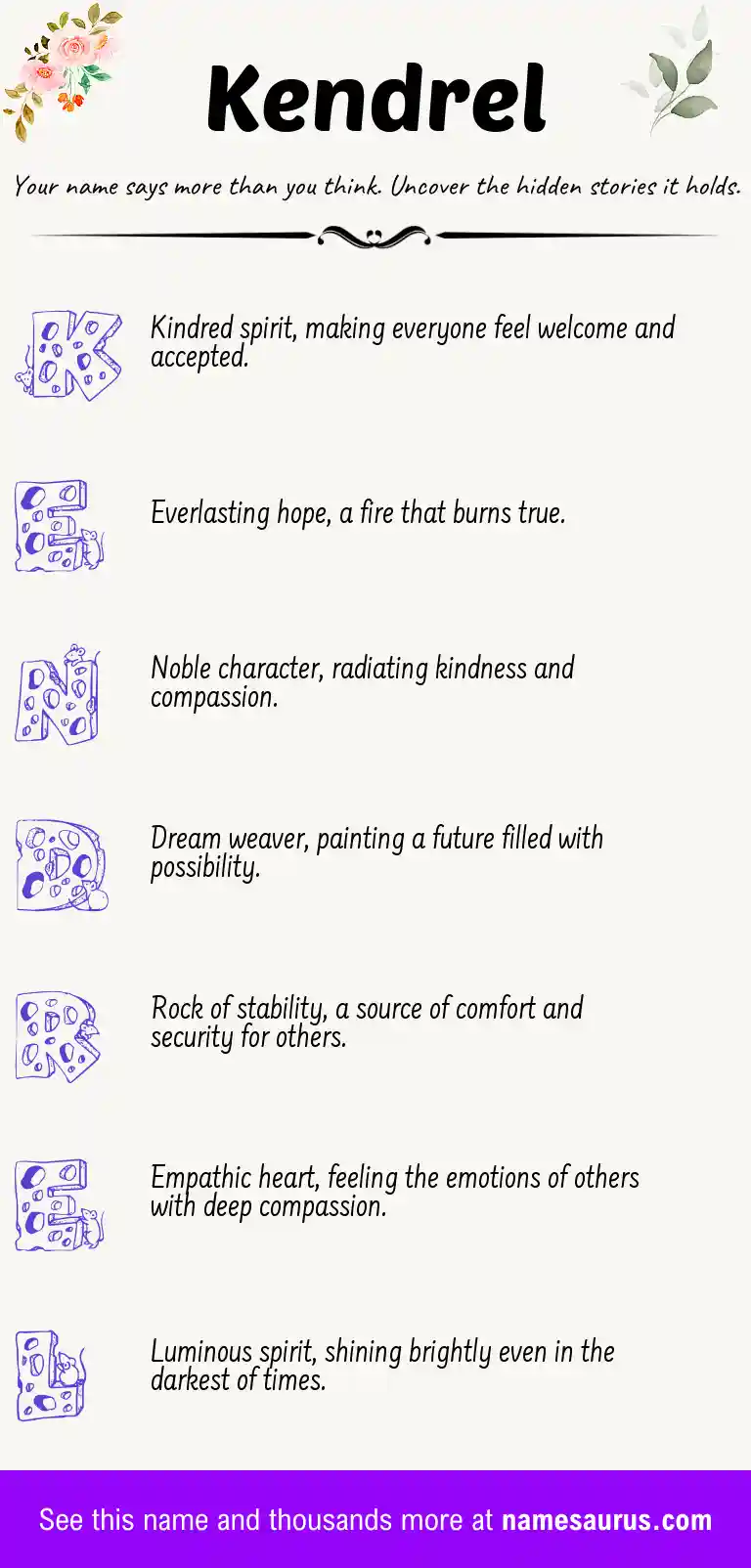 Acrostic poem about Kendrel.