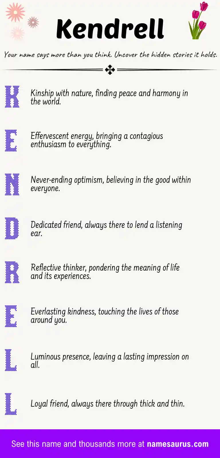 Acrostic poem about Kendrell.