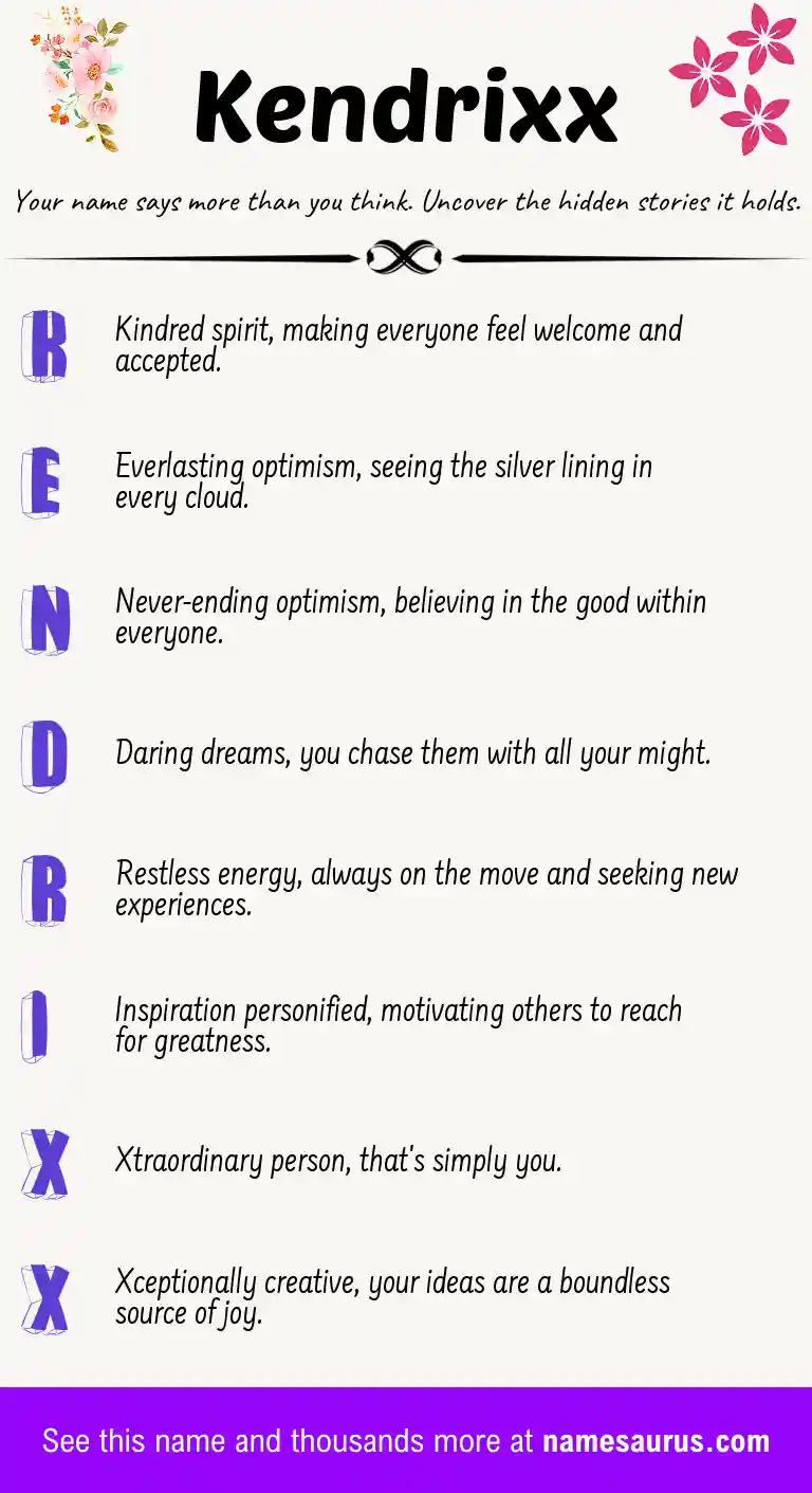 Acrostic poem about Kendrixx.