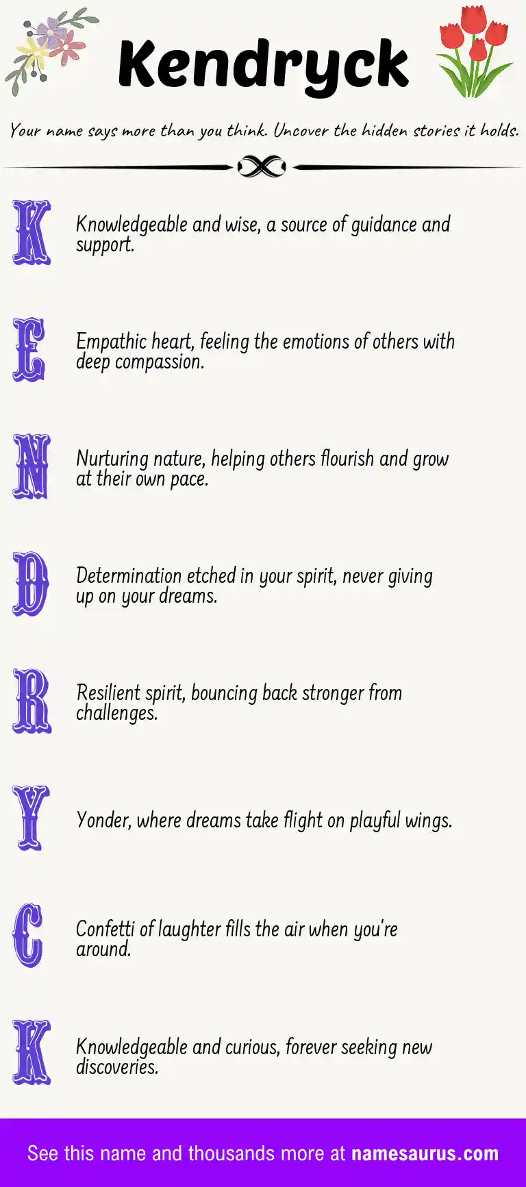 Acrostic poem about Kendryck.