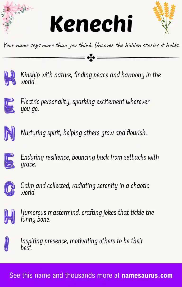 Acrostic poem about Kenechi.