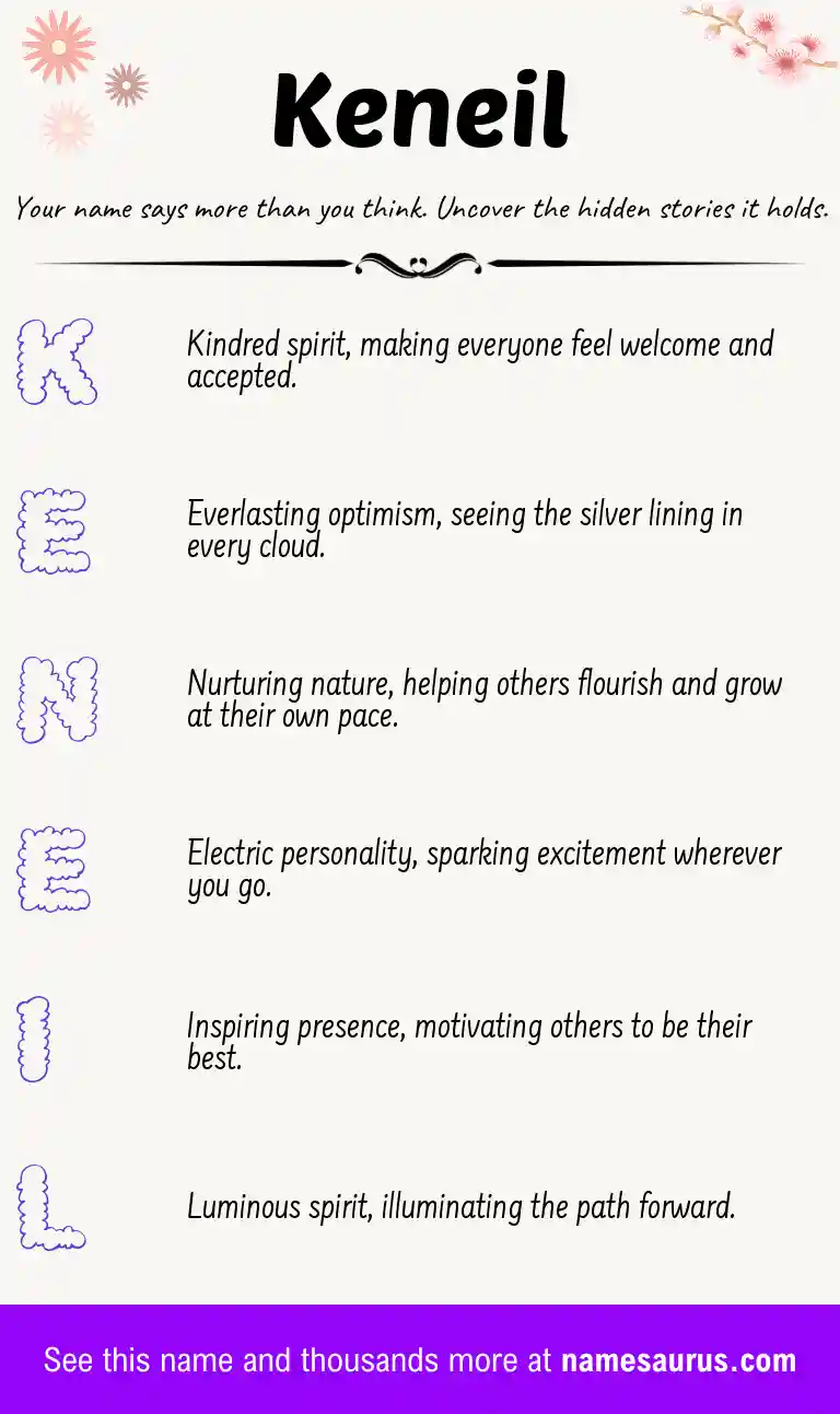 Acrostic poem about Keneil.