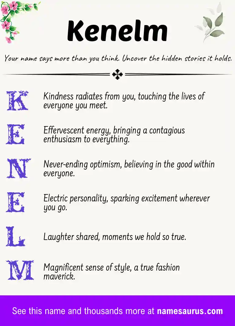 Acrostic poem about Kenelm.