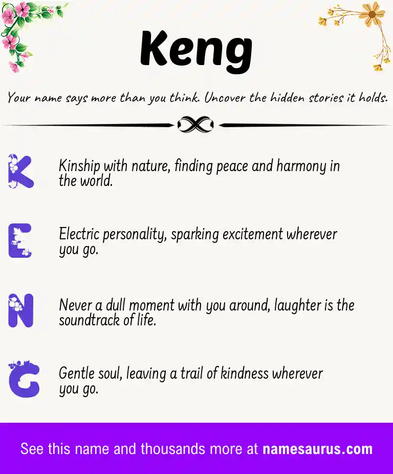 Acrostic poem about Keng.