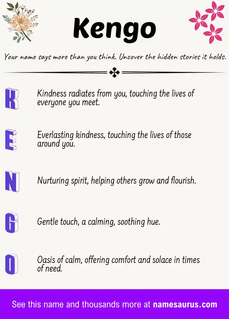 Acrostic poem about Kengo.