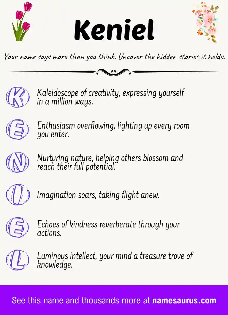 Acrostic poem about Keniel.