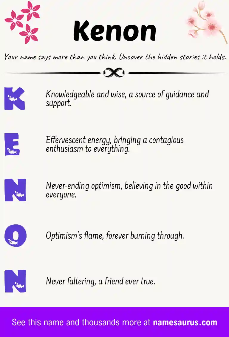 Acrostic poem about Kenon.