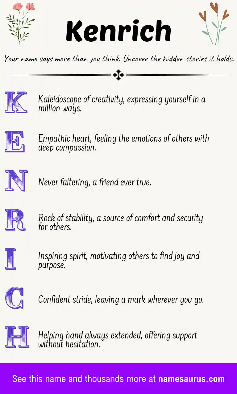 Acrostic poem about Kenrich.