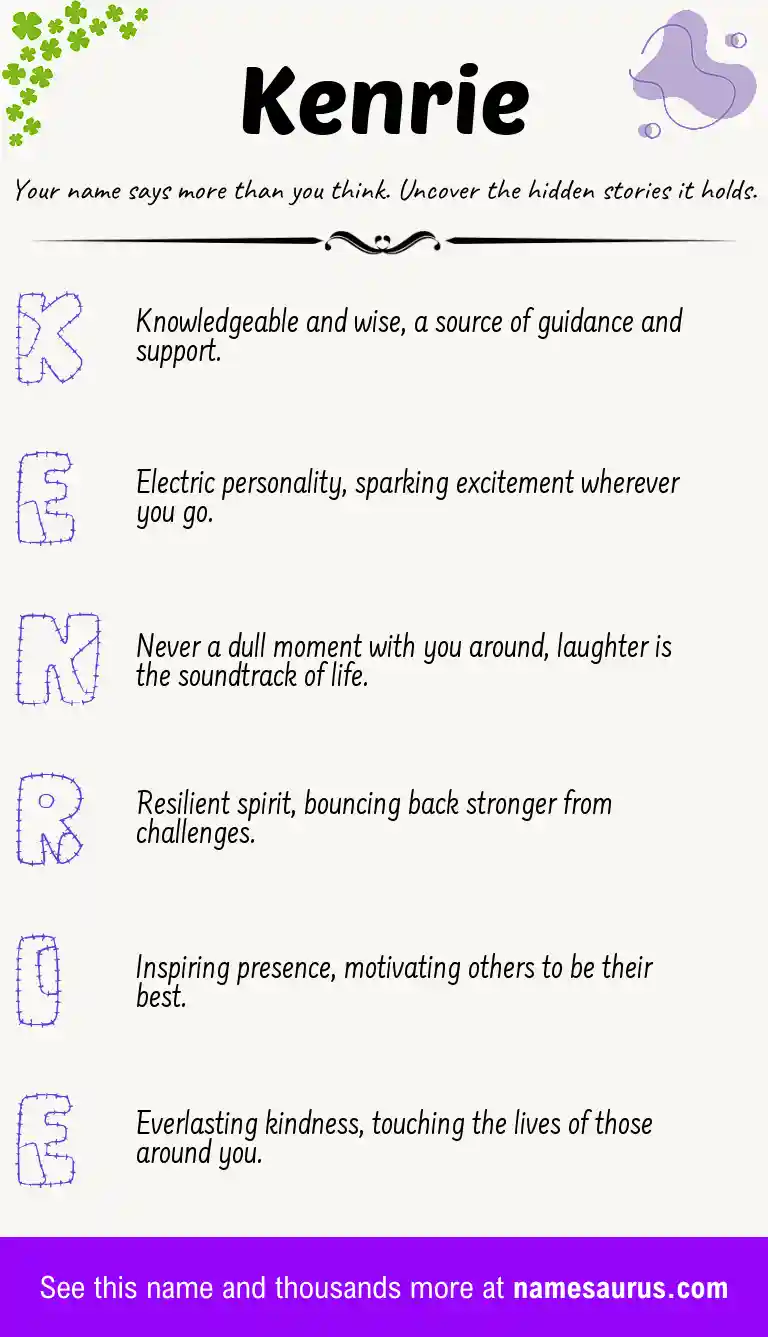 Acrostic poem about Kenrie.