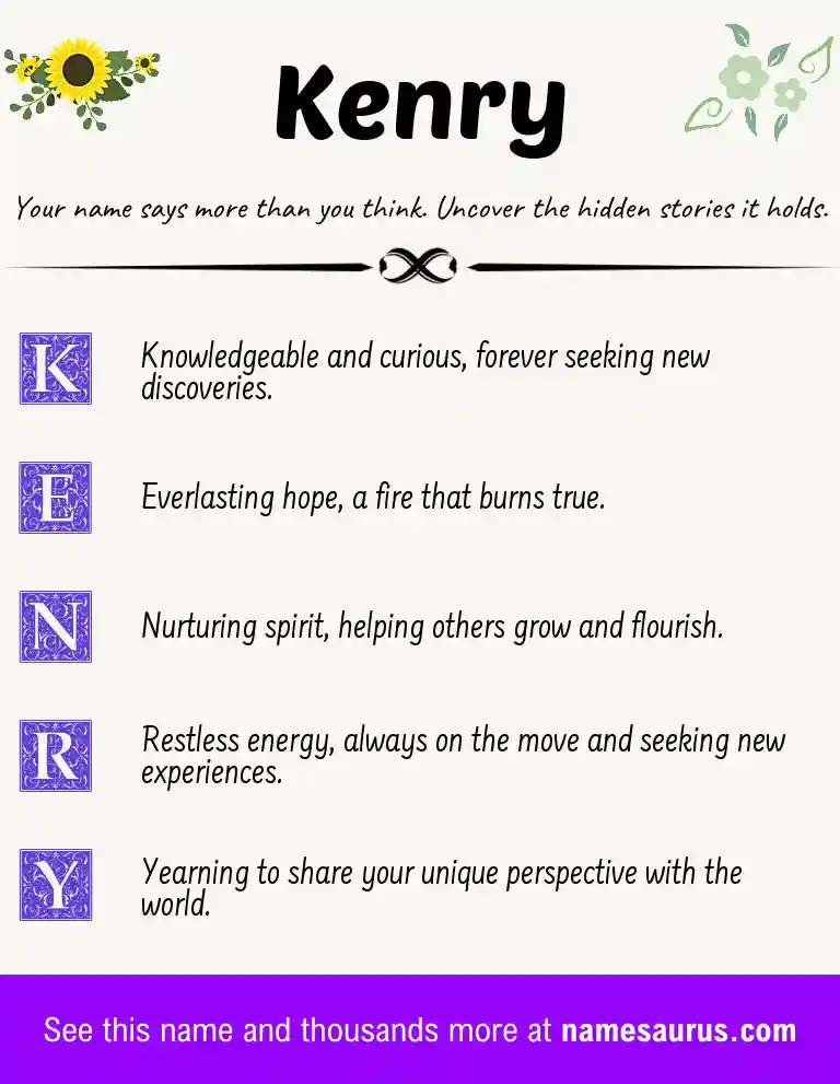 Acrostic poem about Kenry.