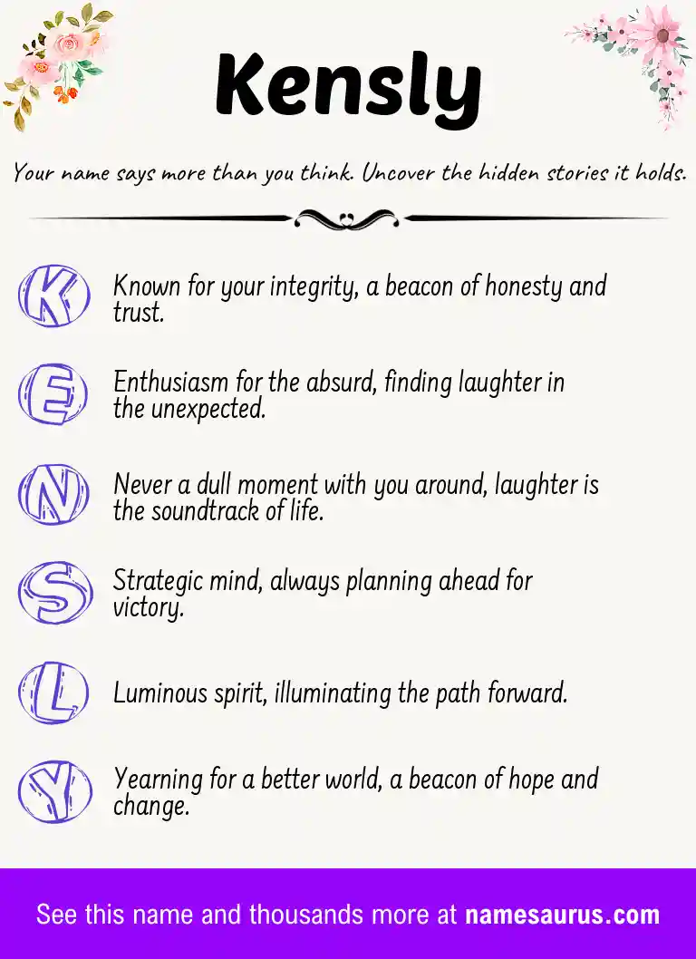 Acrostic poem about Kensly.