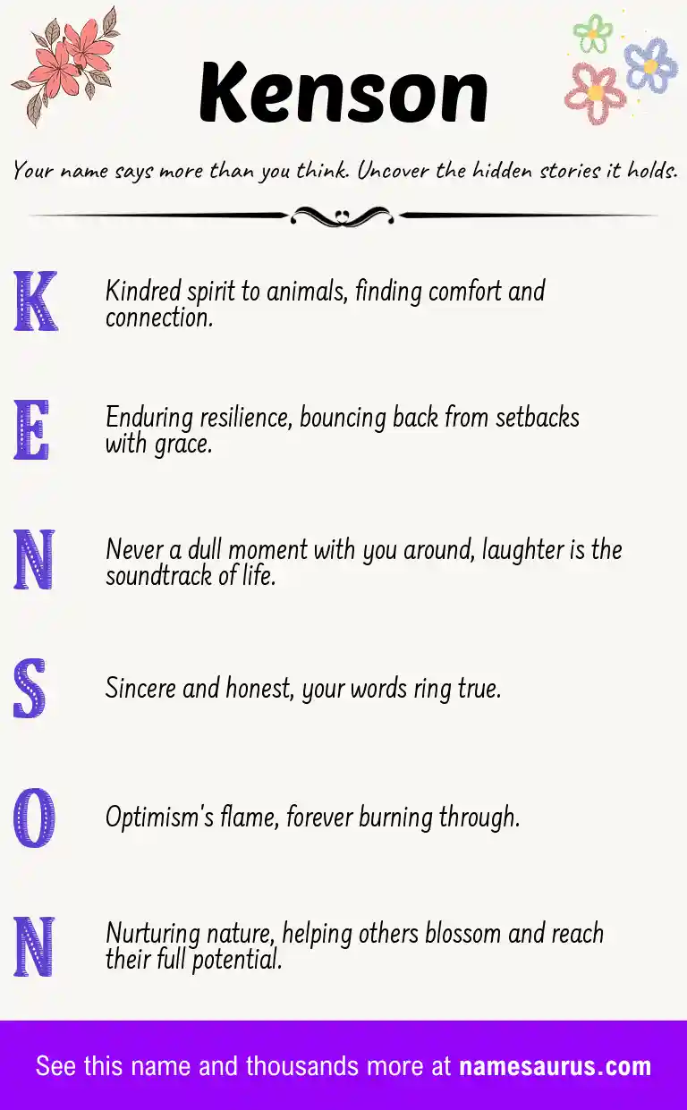 Acrostic poem about Kenson.