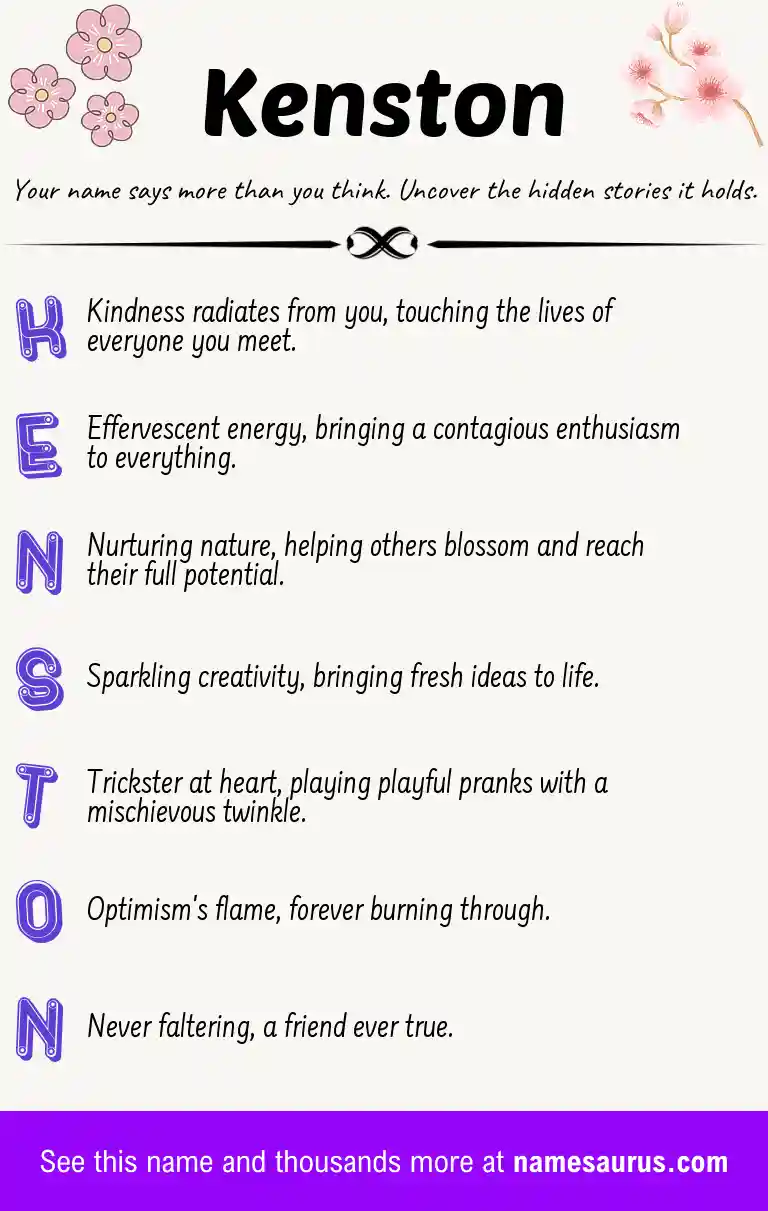 Acrostic poem about Kenston.