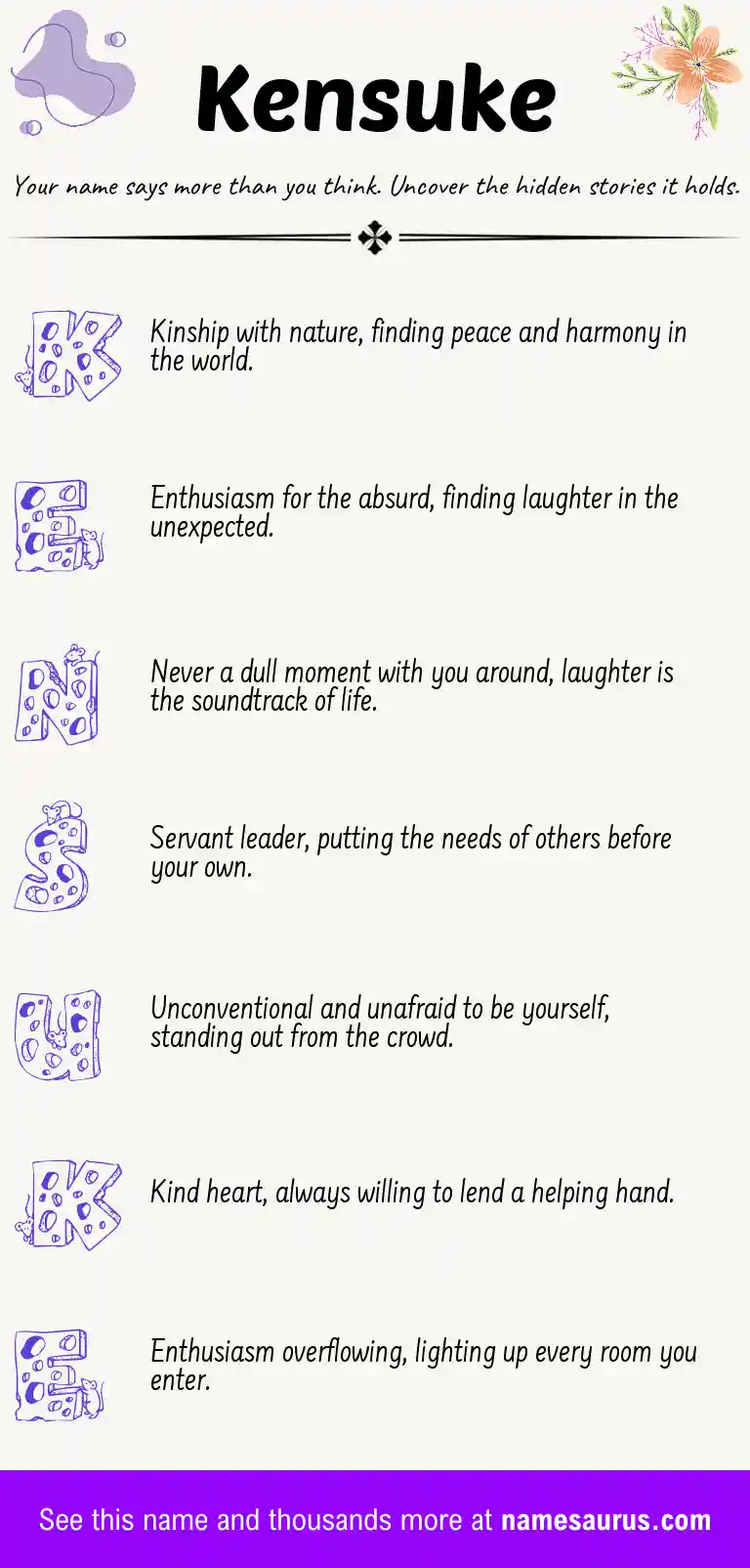 Acrostic poem about Kensuke.