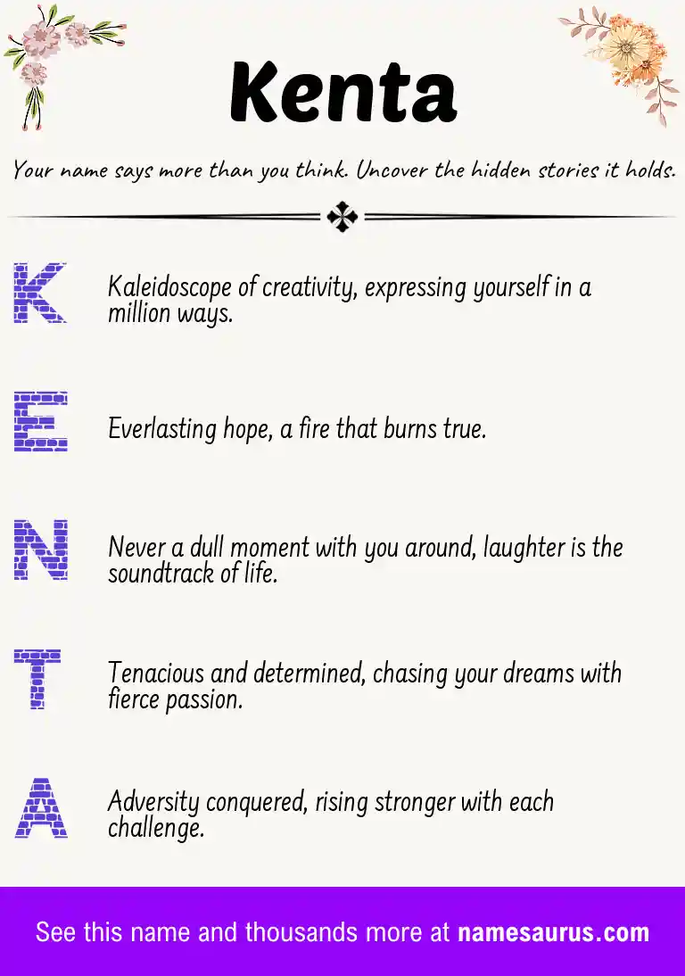 Acrostic poem about Kenta.