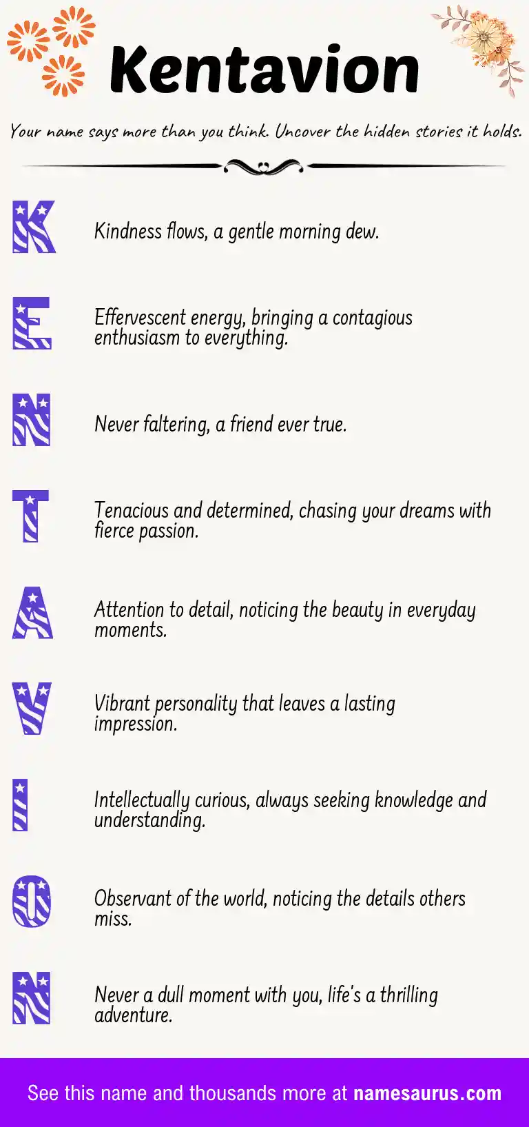 Acrostic poem about Kentavion.