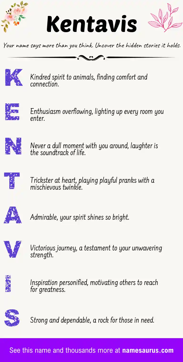 Acrostic poem about Kentavis.
