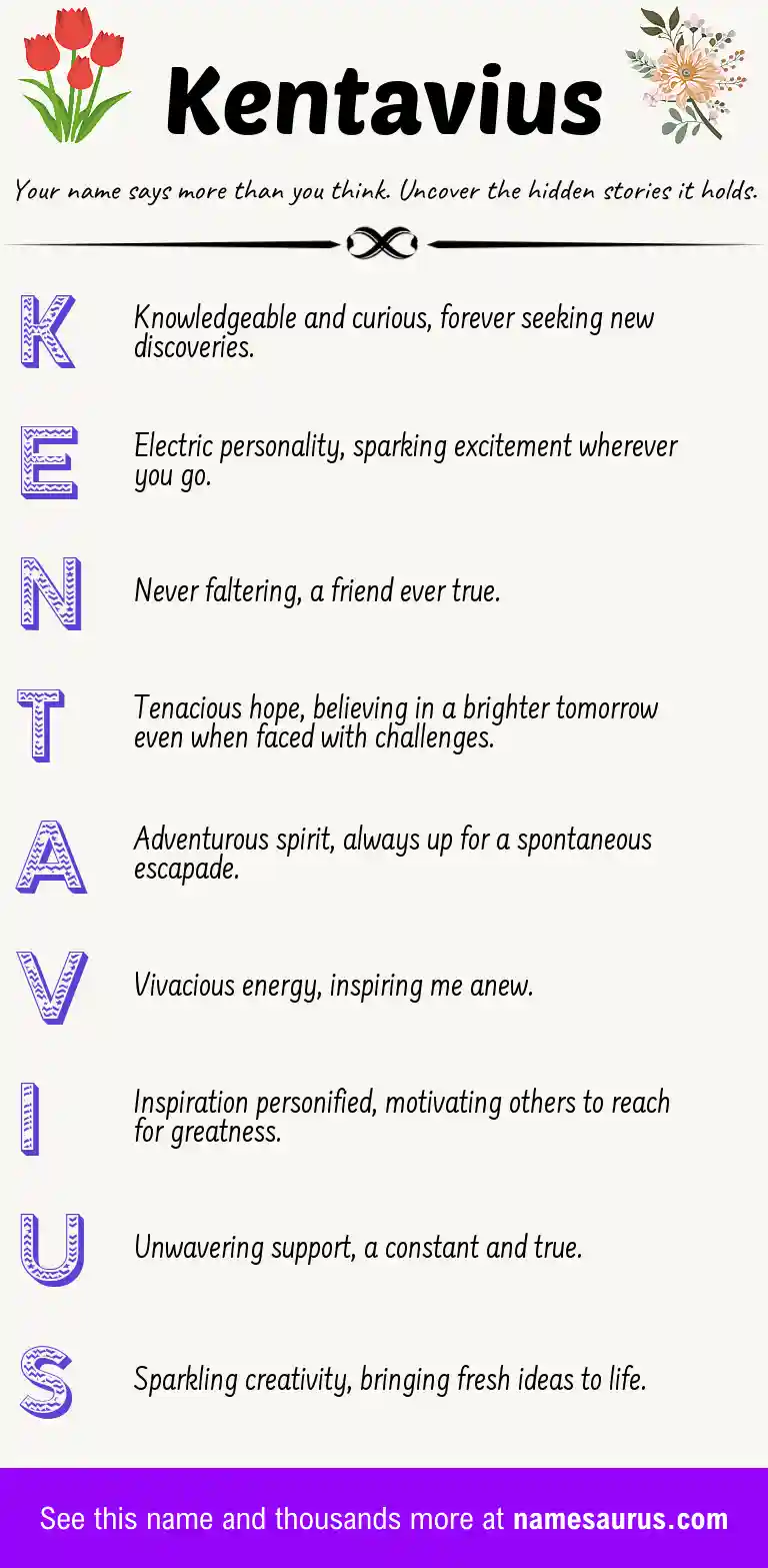 Acrostic poem about Kentavius.