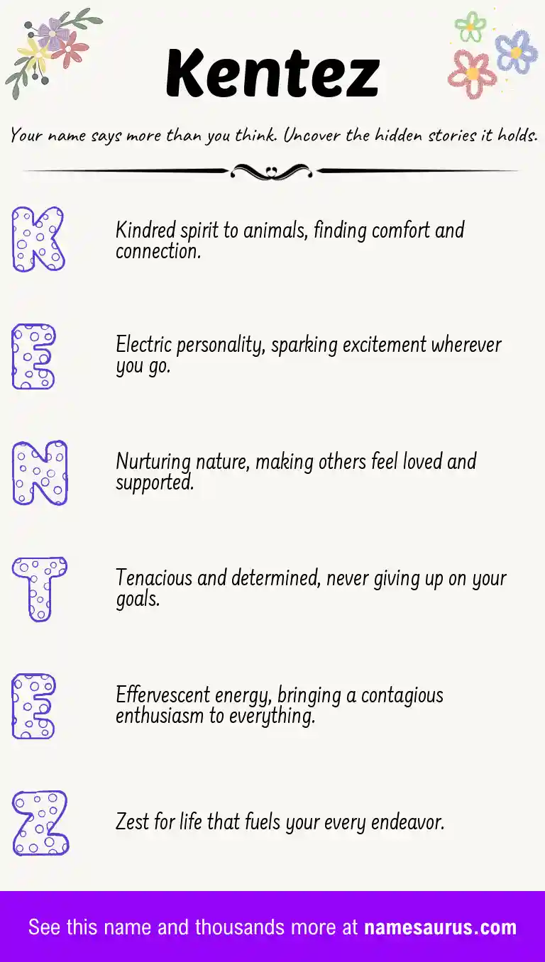 Acrostic poem about Kentez.
