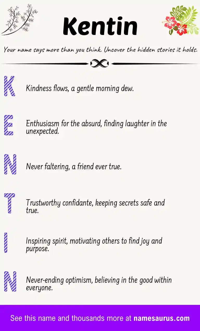 Acrostic poem about Kentin.