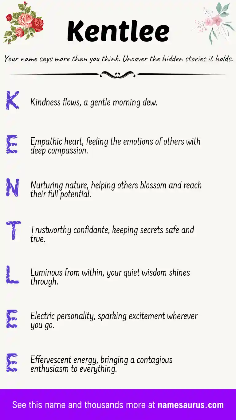 Acrostic poem about Kentlee.
