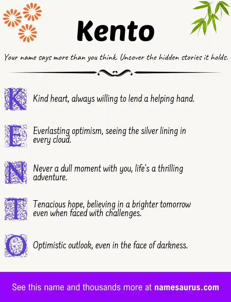 Acrostic poem about Kento.