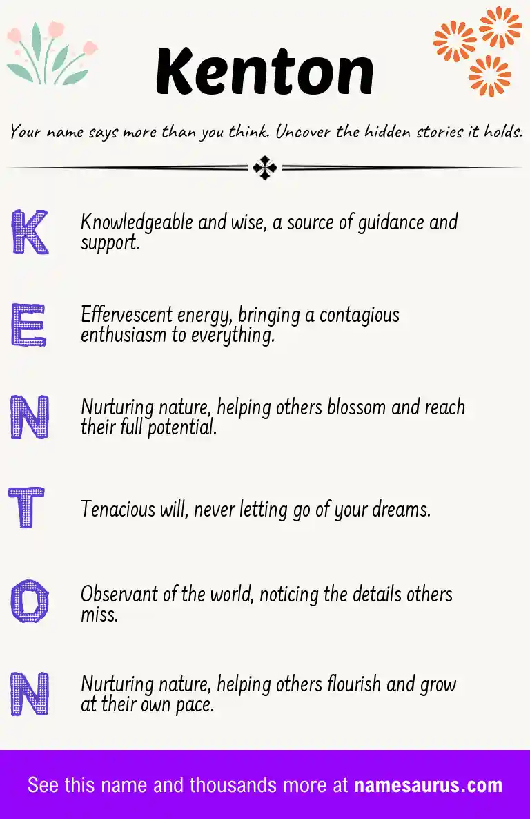 Acrostic poem about Kenton.