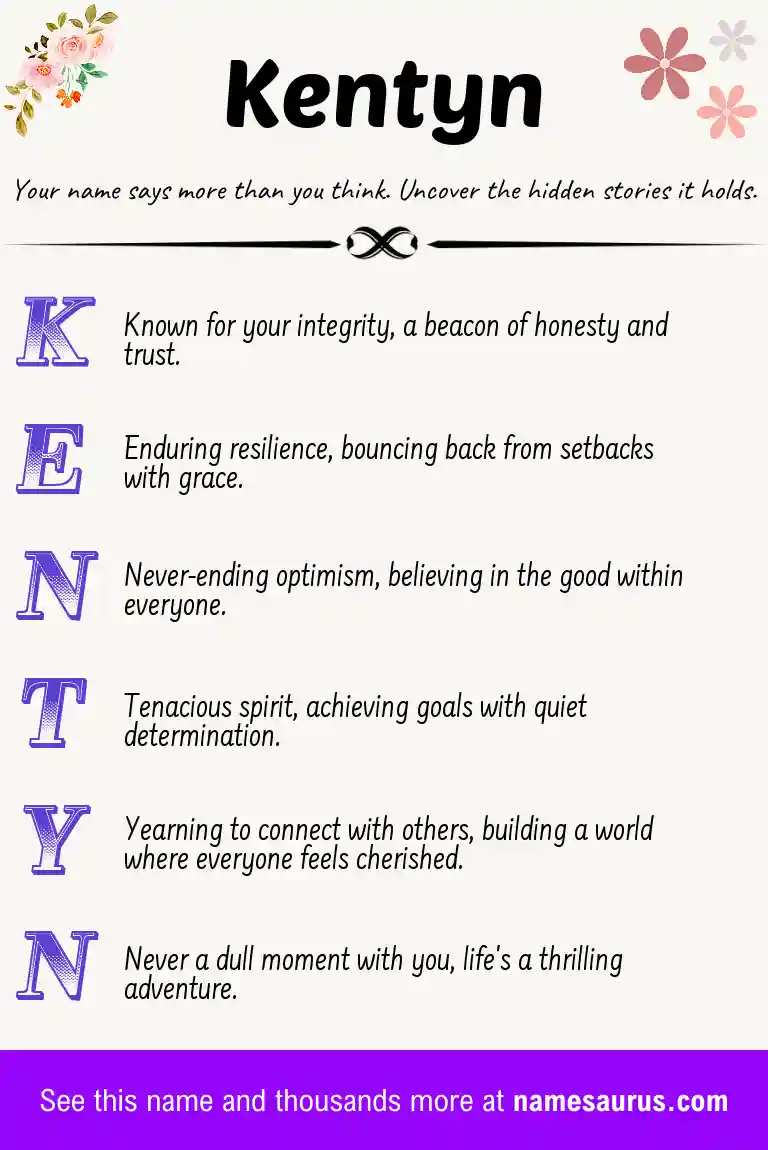 Acrostic poem about Kentyn.