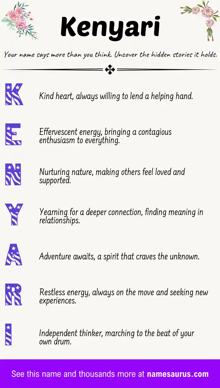 Acrostic poem about Kenyari.